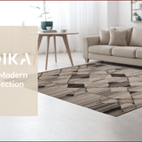 Ultra Soft Area Rug, Non Slip, Stain Resistant, Washable Area Rugs for Living Room, Bedroom, Contemporary Earthy Geometric Motif(Beige)