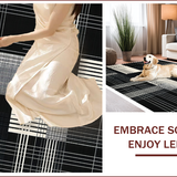 Ultra Soft Area Rug, Non Slip, Stain Resistant, Washable Area Rugs for Living Room, Bedroom, Abstract Black and Ivory Living Room Wool Rug(Black)