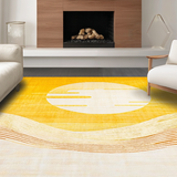 Ultra Soft Area Rug, Non Slip, Stain Resistant, Washable Area Rugs for Living Room, Bedroom, Contemporary Warm Toned Abstract(Yellow)