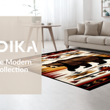 Ultra Soft Area Rug, Non Slip, Stain Resistant, Washable Area Rugs for Living Room, Bedroom, Vibrant Ethnic Geometric Print(Brown)