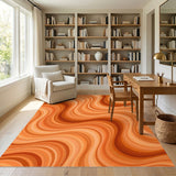 ODIKA Orange Swirl Area Rug