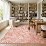 Pink Abstract Marble Area Rug