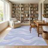 Wavy Abstract Area Wavy Blue Teal Abstract Area Rug
