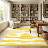 Abstract Area Yellow Wavy Abstract Area Rug