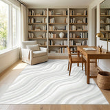 Abstract Area Grey Wavy Lines Abstract Area Rug