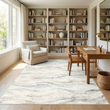 Flowing Wave Beige Area Rug
