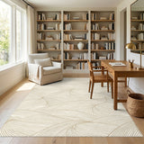 Beige Abstract Wave No. 10 Area Rug