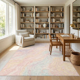 Pastel Pink Marble Swirl Area Rug