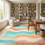 Wavy Abstract Multi-Color Area Rug