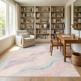 Multi-color and Patterns Pastel Marble Swirl Area Rug