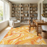Yellow Swirl Yellow Swirl Abstract Area Rug