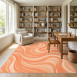 Orange Swirl Flow Area Rug