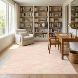 Pink Wavy Pink Wavy Abstract Area Rug