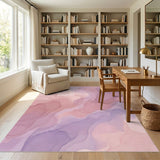Pastel Pink Abstract Swirl Area Rug