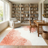 Coral Branch Washable Area Rug