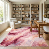 Pink Abstract Area Pink Abstract Swirl Area Rug