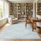 Blue and Teal Wave Blue Wave Coastal Area Rug