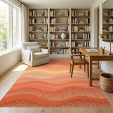 Orange Wavy Abstract Wave Area Rug