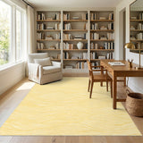 Yellow Wavy Geometric Area Rug