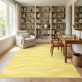 Yellow Wavy Ripple Area Rug