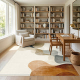 Abstract Brown Tan Flow Area Rug