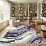 Purple Abstract Swirl Area Rug
