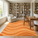 Orange Wave Abstract Area Rug