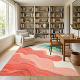 Red Flowing Wave Area Rug