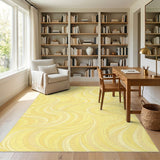 Abstract Area Yellow Abstract Wave Area Rug