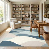Wavy Blue Teal Abstract No. 3 Area Rug