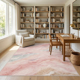 Pink Soft Pink Abstract Wave Area Rug