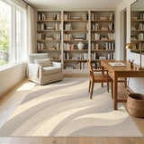 Beige Abstract Wave No. 7 Area Rug