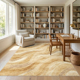 Beige and Neutral Swirl Beige Abstract Swirl Area Rug