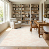 Geometric Modern Blush Pink Wave Area Rug