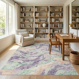 Multi-color and Patterns Abstract Swirl Multi-Color Area Rug