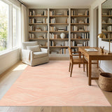 Abstract Area Blush Pink Wave Area Rug