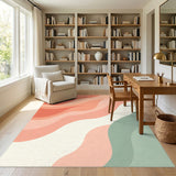 Pink Abstract Area Pink Wave Abstract Area Rug