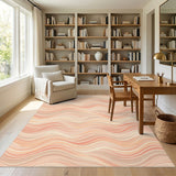 Warm Wavy Orange Area Rug