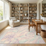 Pastel Swirl Spiral Washable Area Rug