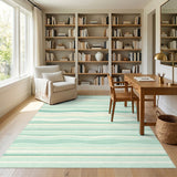 Teal Coastal Waves Area Rug