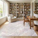 Beige Lavender Marble Swirl Area Rug