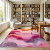 Multi-color and Patterns Abstract Layered Waves Area Rug