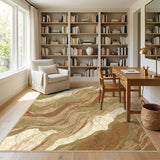 Marble Swirl Brown Area Rug