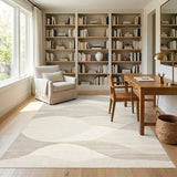 Abstract Wavy Dune Neutral Area Rug