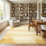 Yellow Abstract Horizontal Striped Rug
