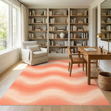 Orange Wavy Ripple Abstract Area Rug