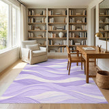 Purple Wavy Flow Abstract Area Rug