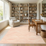 Pink Wavy Lines Washable Area Rug