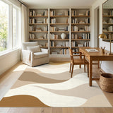 Wavy Brown Tan Abstract No. 3 Area Rug