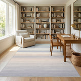 Soft Pastel Striped Coastal Area Rug